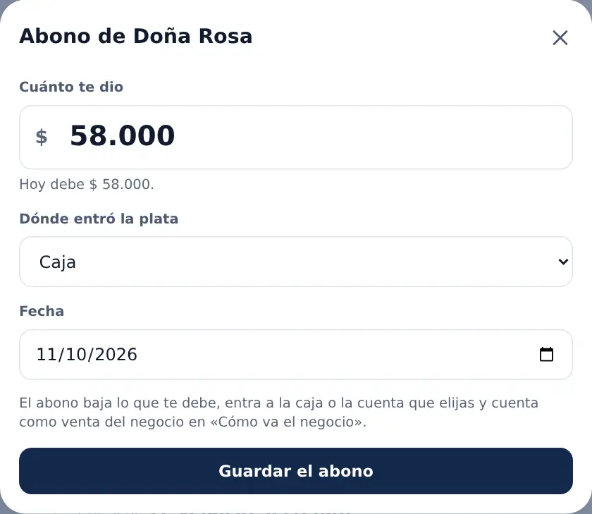Recibí un abono: la cifra de lo que debe, la cuenta a donde llegó y la fecha