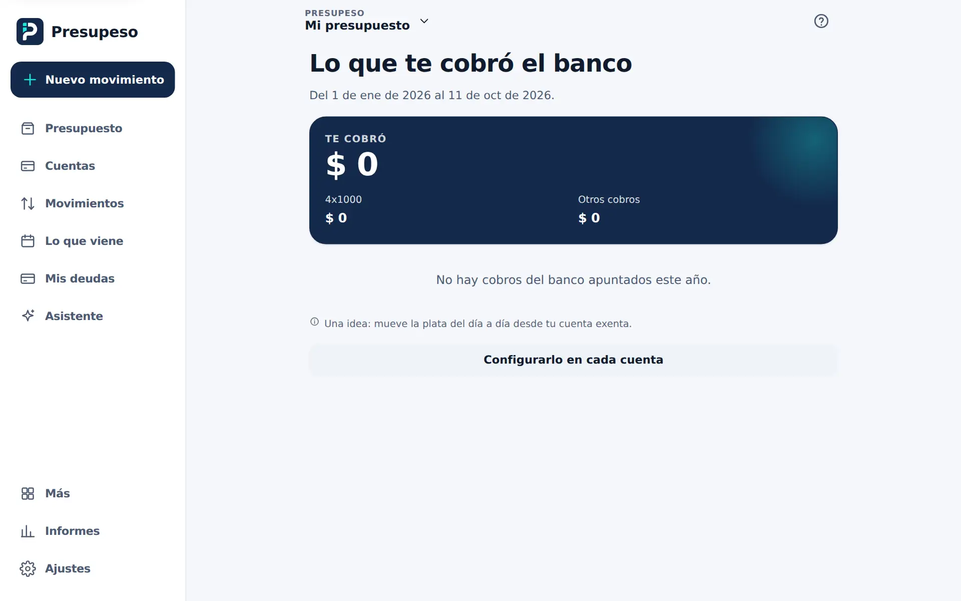 Lo que te cobró el banco en el año: el total, lo del 4x1000 y los otros cobros